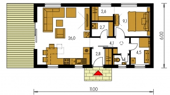 Grundriss des Erdgeschosses - BUNGALOW 220